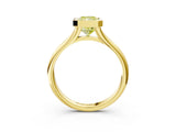 Yellow gold Bezel Set Fancy Yellow Radiant  Solitaire Diamond Ring with Smooth Band 4