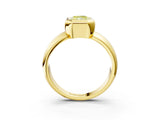 Yellow gold Bezel Set Fancy Yellow Radiant  Solitaire Ring with Wide Band 3