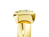 Yellow gold Bezel Set Fancy Yellow Radiant  Solitaire Ring with Wide Band 5