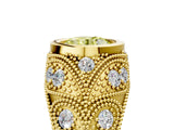 Yellow gold Bezel Set Fancy Yellow Round Cut Diamond Milgrain Band Ring_5