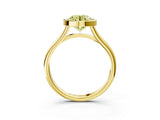 Yellow gold Bezel Set Fancy Yellow Round  Cut Solitaire Ring with Tapered Band 3