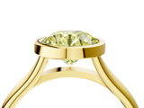 Yellow gold Bezel Set Fancy Yellow Round  Cut Solitaire Ring with Tapered Band 4