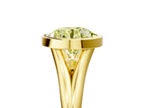 Yellow gold Bezel Set Fancy Yellow Round  Cut Solitaire Ring with Tapered Band 5