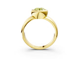 Yellow gold Bezel Set Fancy Yellow Round  Solitaire Ring with Wide Band 5