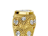 Yellow gold Bezel Set Heart Cut Diamond Milgrain Band Ring_18