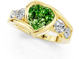 Yellow gold Bezel Set Heart Cut Diamond Split Shank Ring_1