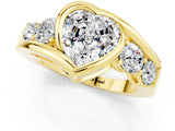 Yellow gold Bezel Set Heart Cut Diamond Split Shank Ring_1