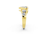 Yellow gold Bezel Set Heart Cut Diamond Split Shank Ring_2