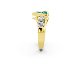 Yellow gold Bezel Set Heart Cut Diamond Split Shank Ring_2
