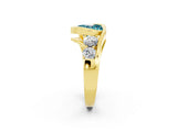 Yellow gold Bezel Set Heart Cut Diamond Split Shank Ring_2