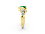 Yellow gold Bezel Set Heart Cut Diamond Split Shank Ring_2