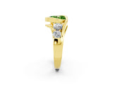Yellow gold Bezel Set Heart Cut Diamond Split Shank Ring_2