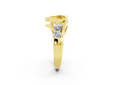 Yellow gold Bezel Set Heart Cut Diamond Split Shank Ring_2
