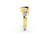 Yellow gold Bezel Set Heart Cut Diamond Split Shank Ring_2