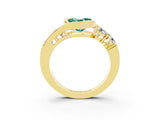 Yellow gold Bezel Set Heart Cut Diamond Split Shank Ring_3