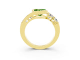 Yellow gold Bezel Set Heart Cut Diamond Split Shank Ring_3