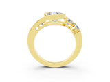 Yellow gold Bezel Set Heart Cut Diamond Split Shank Ring_3