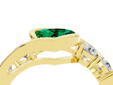 Yellow gold Bezel Set Heart Cut Diamond Split Shank Ring_4