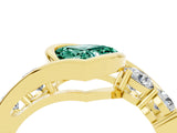 Yellow gold Bezel Set Heart Cut Diamond Split Shank Ring_4
