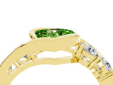 Yellow gold Bezel Set Heart Cut Diamond Split Shank Ring_4