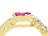 Yellow gold Bezel Set Heart Cut Diamond Split Shank Ring_4