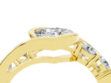 Yellow gold Bezel Set Heart Cut Diamond Split Shank Ring_4