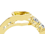 Yellow gold Bezel Set Heart Cut Diamond Split Shank Ring_4