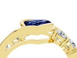 Yellow gold Bezel Set Heart Cut Diamond Split Shank Ring_4