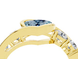 Yellow gold Bezel Set Heart Cut Diamond Split Shank Ring_4