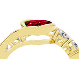 Yellow gold Bezel Set Heart Cut Diamond Split Shank Ring_4