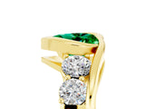Yellow gold Bezel Set Heart Cut Diamond Split Shank Ring_5