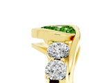 Yellow gold Bezel Set Heart Cut Diamond Split Shank Ring_5