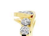 Yellow gold Bezel Set Heart Cut Diamond Split Shank Ring_5