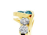 Yellow gold Bezel Set Heart Cut Diamond Split Shank Ring_5