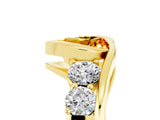 Yellow gold Bezel Set Heart Cut Diamond Split Shank Ring_5