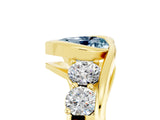 Yellow gold Bezel Set Heart Cut Diamond Split Shank Ring_5