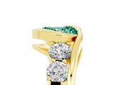 Yellow gold Bezel Set Heart Cut Diamond Split Shank Ring_5