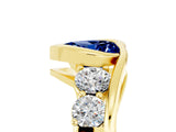 Yellow gold Bezel Set Heart Cut Diamond Split Shank Ring_5