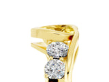 Yellow gold Bezel Set Heart Cut Diamond Split Shank Ring_5