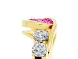 Yellow gold Bezel Set Heart Cut Diamond Split Shank Ring_5