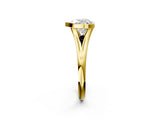 Yellow gold Bezel Set Heart Cut Solitaire Ring with Tapered Band 2