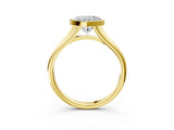 Yellow gold Bezel Set Heart Cut Solitaire Ring with Tapered Band 3