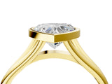 Yellow gold Bezel Set Heart Cut Solitaire Ring with Tapered Band 4