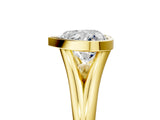 Yellow gold Bezel Set Heart Cut Solitaire Ring with Tapered Band 5