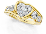 Yellow gold Bezel Set Heart Diamond Split Shank Ring_4