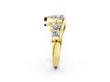 Yellow gold Bezel Set Heart Diamond Split Shank Ring_5