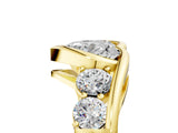 Yellow gold Bezel Set Heart Diamond Split Shank Ring_8