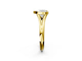 Yellow gold Bezel Set Heart Solitaire Diamond Ring with Smooth Band 2
