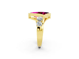Yellow gold Bezel Set Marquise Cut Diamond Split Shank Ring_2