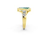 Yellow gold Bezel Set Marquise Cut Diamond Split Shank Ring_2
